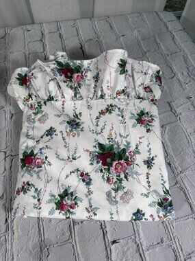 Ralph Lauren Ruffle Twin XL Flat Sheet Cottagecore Floral Shabby Chic Vintage